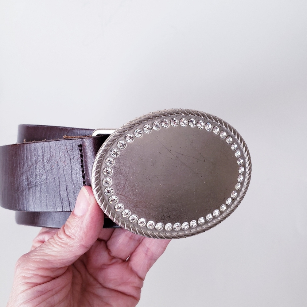 Vintage Abercrombie Fitch Brown Leather Belt - Picture 4 of 12